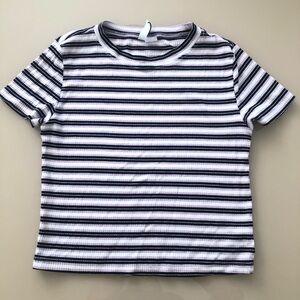 H&M Divided Striped Crop Top Shirt size Medium